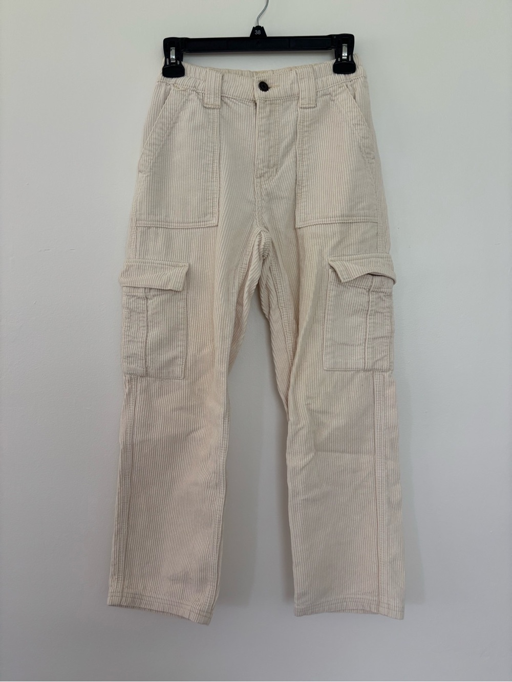 Pacsun Elastic Waist Cargo Pants Corduroy Cream Womens Size XS